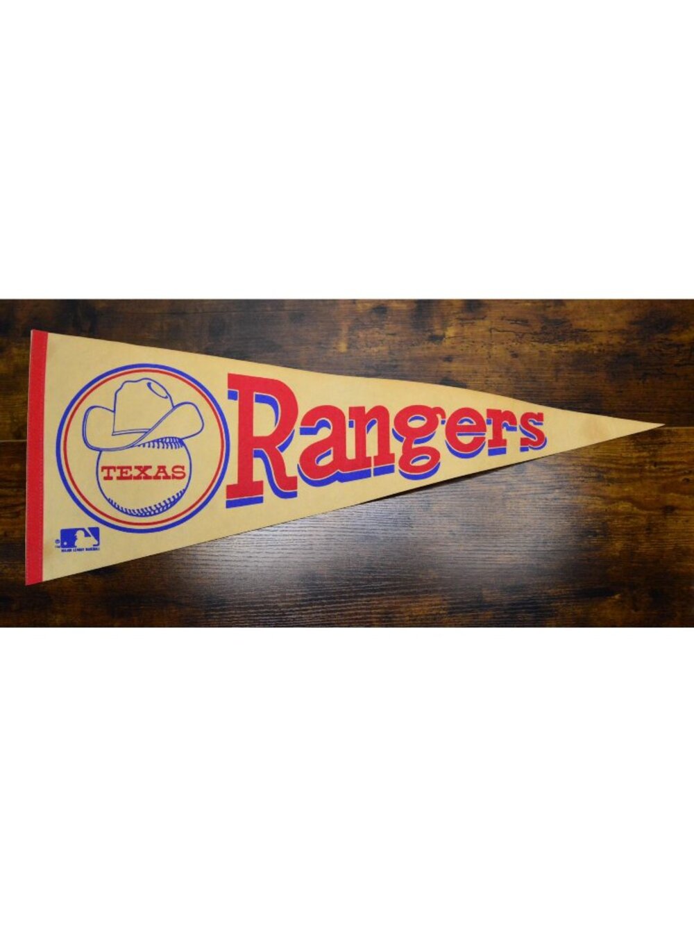 Vintage MLB Texas Rangers pennant collectible 30 inches